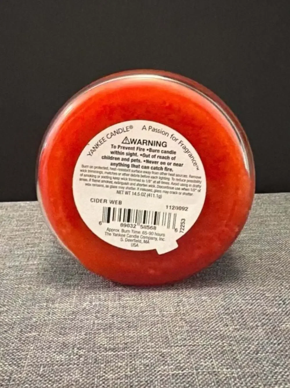 Yankee Candle Cider Web Retired Halloween 14.5 oz Medium Jar Scented Candle